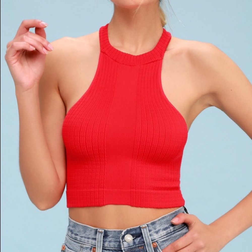 Free People Cropped T-Back Tank (NWOT)